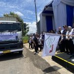 Mendag RI Budi Santoso melepasekspor produk coffee wood dan coconut rope chew ke Eropa-Amerika di Desa Pekutan, Bayan, Purworejo, Jawa Tengah pada Selasa (25/2/2025). (Jihan Aron Vahera/Jatengpress)